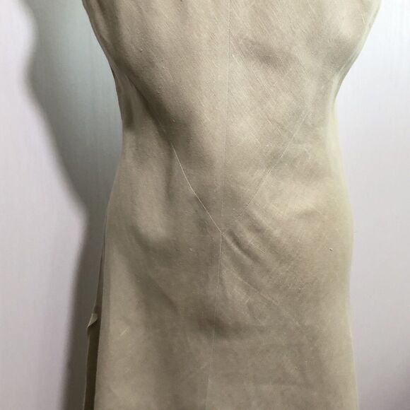 Natalie Lavalle Taller Linen Dress Womens 6 Tan Neutral  Tulip Hem Lagenlook - Picture 15 of 16